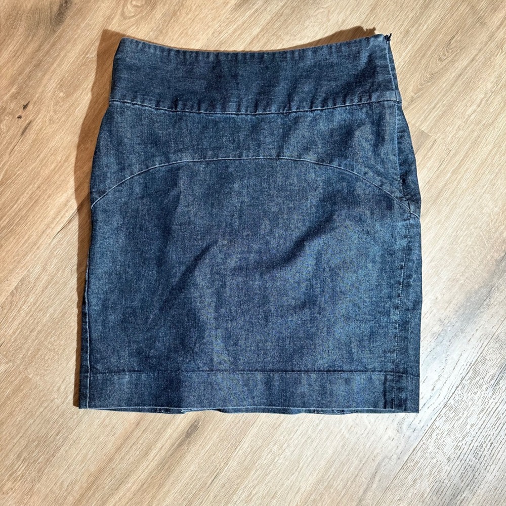 Gap Denim Mini Skirt Women 8 Dark Blue Side Zip Stretch Indie Sleaze Y2K Bodycon - Picture 15 of 16